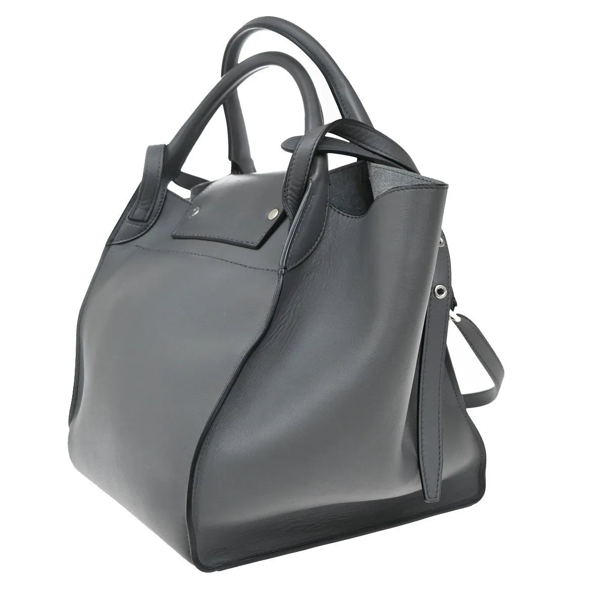Celine Big Smooth Leather Gray Leather Handbag (Pre-Owned)