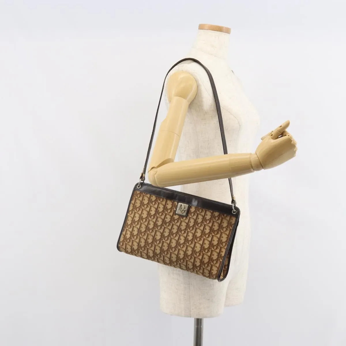 Christian Dior Vintage Trotter Canvas Brown Canvas Shoulder Bag Bag (Pre-Owned)