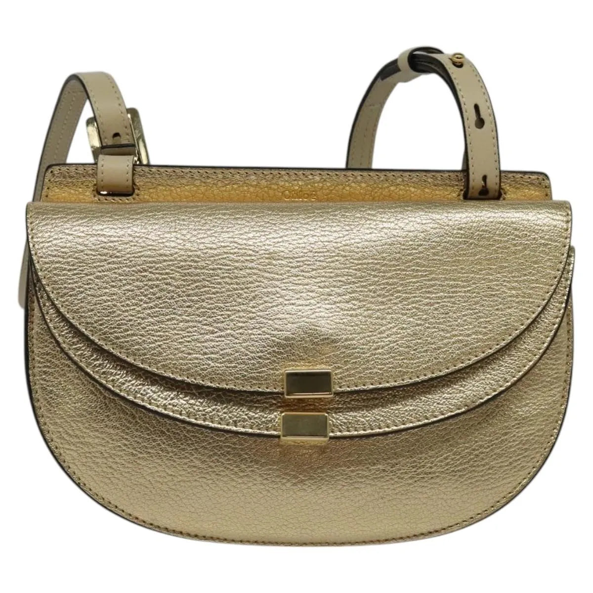 Chloe Georgia Leather Gold Leather Shoulder Bag Bag (Pre-Owned)