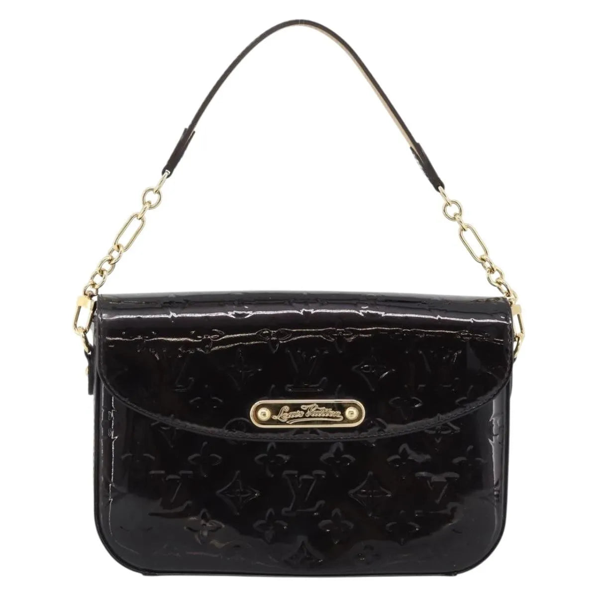 Louis Vuitton Rodeo Drive Monogram Vernis Black Patent_Leather Handbag (Pre-Owned)