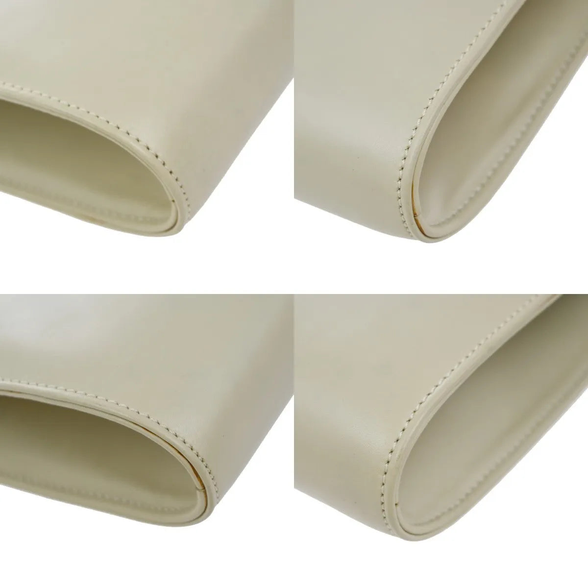 Celine Vintage Leather White Leather Shoulder Bag Bag (Pre-Owned)