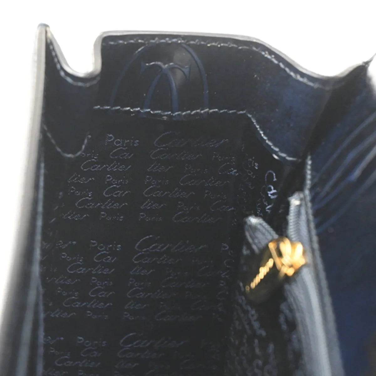 Cartier Happy Birthday Patent Leather Navy Patent_Leather Handbag (Pre-Owned)