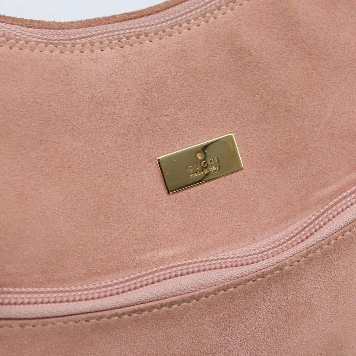 Gucci Vintage Suede Pink Suede Handbag (Pre-Owned)