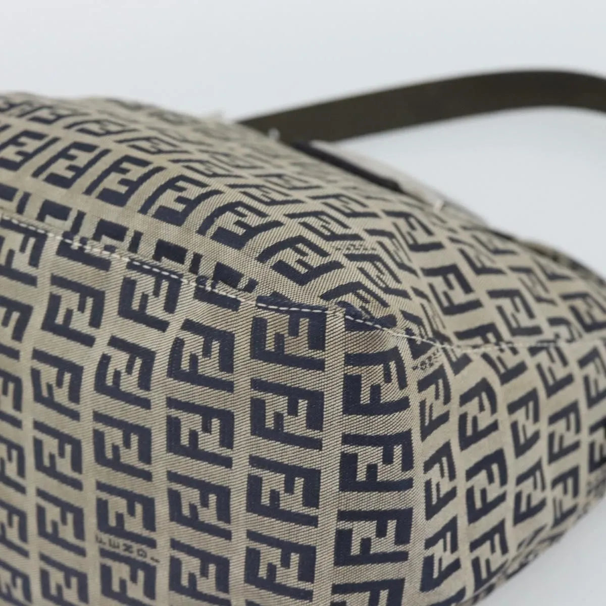 Fendi Zucchino Canvas Mamma Baguette Canvas Navy Canvas Shoulder Bag Bag (Pre-Owned)