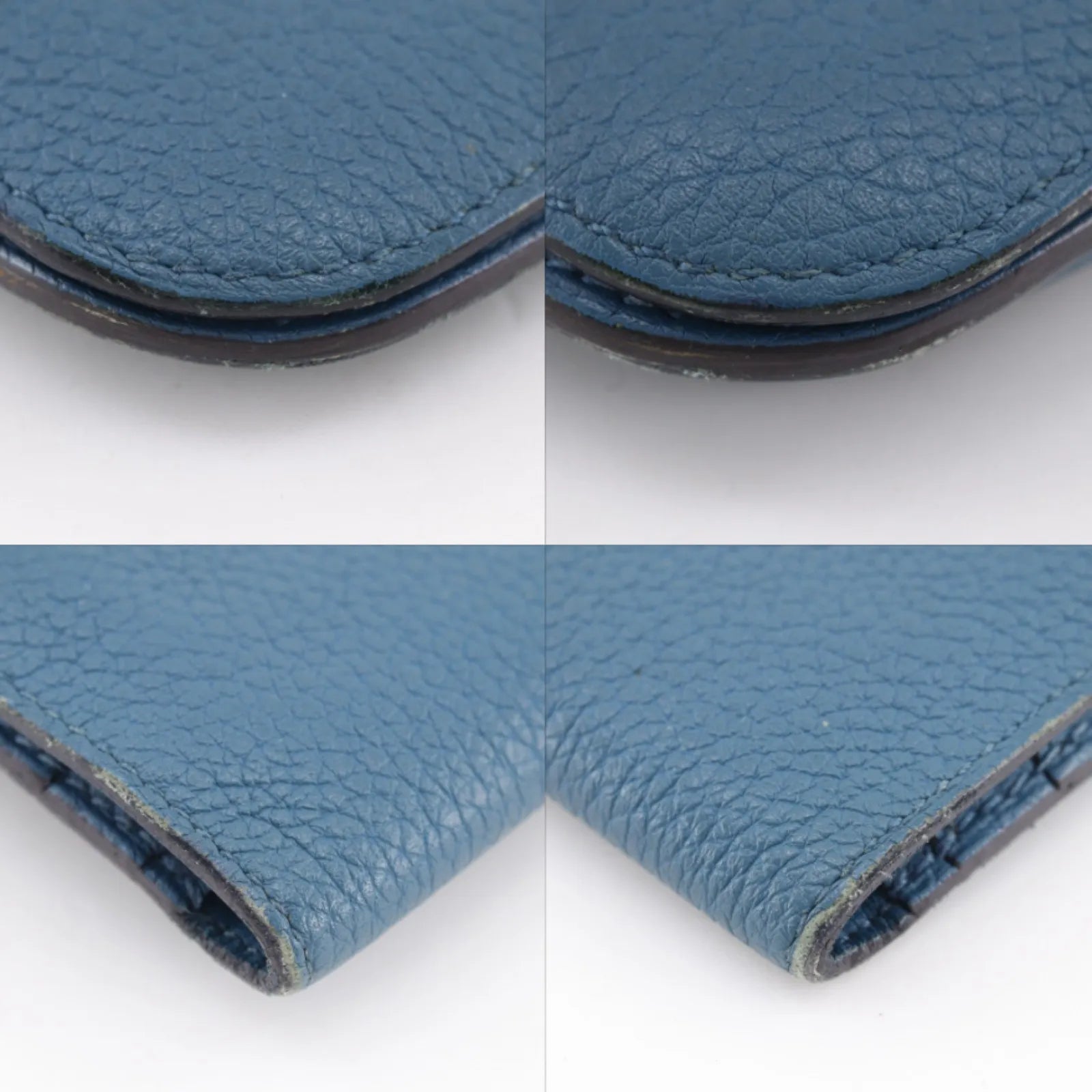 Hermes Dogon Recto Verso Leather Blue Leather Wallets Accessory (Pre-Owned)