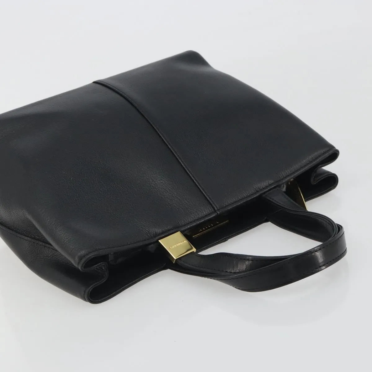 Burberry Vintage Leather Black Leather Handbag (Pre-Owned)