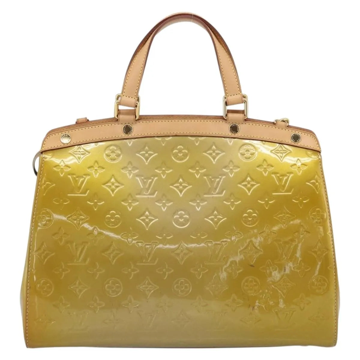 Louis Vuitton Brea Monogram Vernis Beige Patent_Leather Handbag (Pre-Owned)
