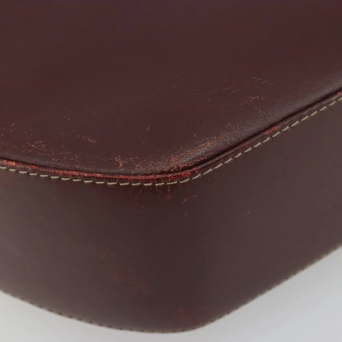 Cartier Vintage Must De Cartier Leather Burgundy Leather Shoulder Bag Bag (Pre-Owned)