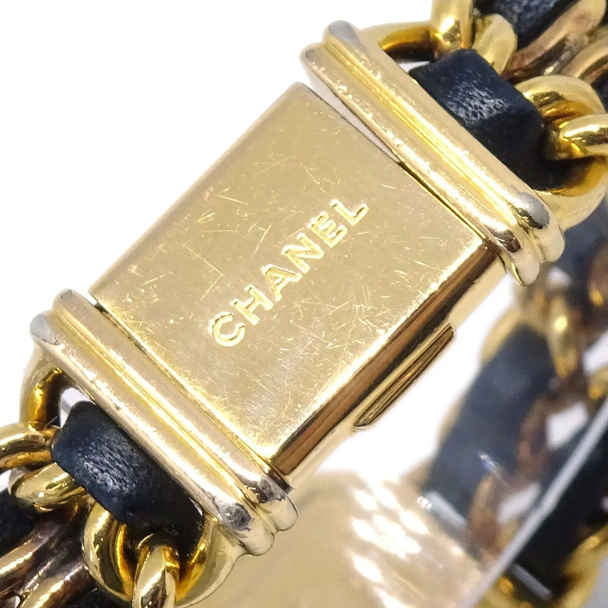 Chanel Premiere Rock Quartz Plated Metal And Leather Watch (Pre-Owned)
