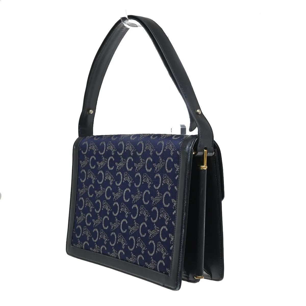 Celine Horse Carriage Canvas And Leather Navy Canvas Shoulder Bag Bag (Pre-Owned)