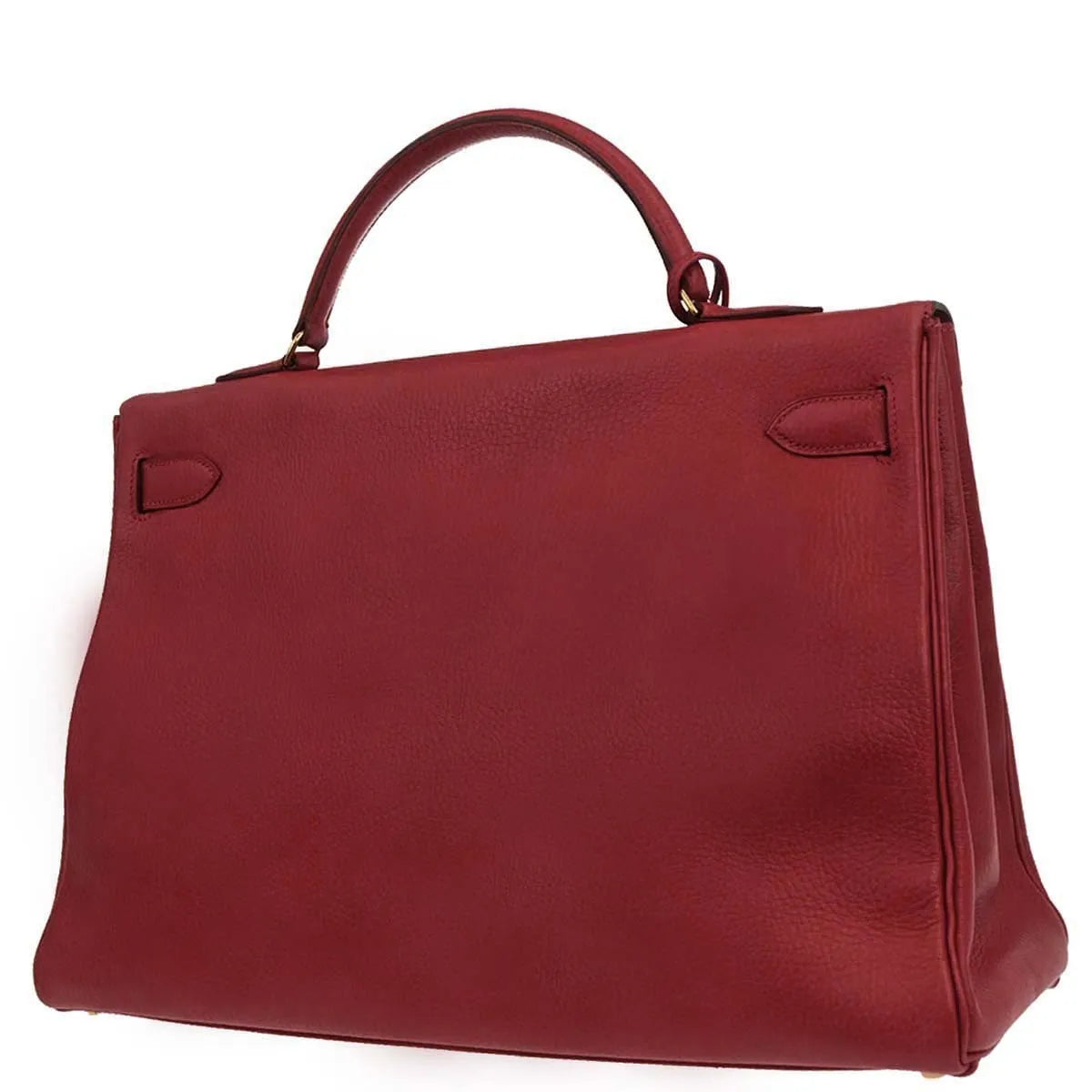 Hermes Kelly Retourne Ardennes Leather Red Leather Handbag (Pre-Owned)