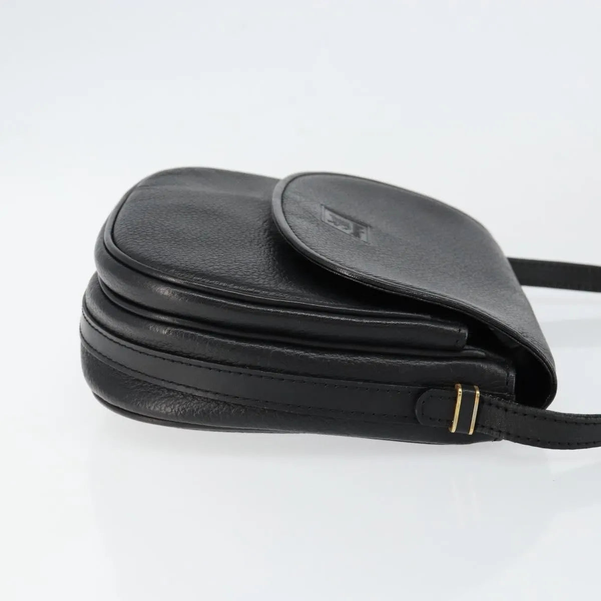 Burberry Flap Shoulder Leather Black Leather Shoulder Bag Bag (Pre-Owned)