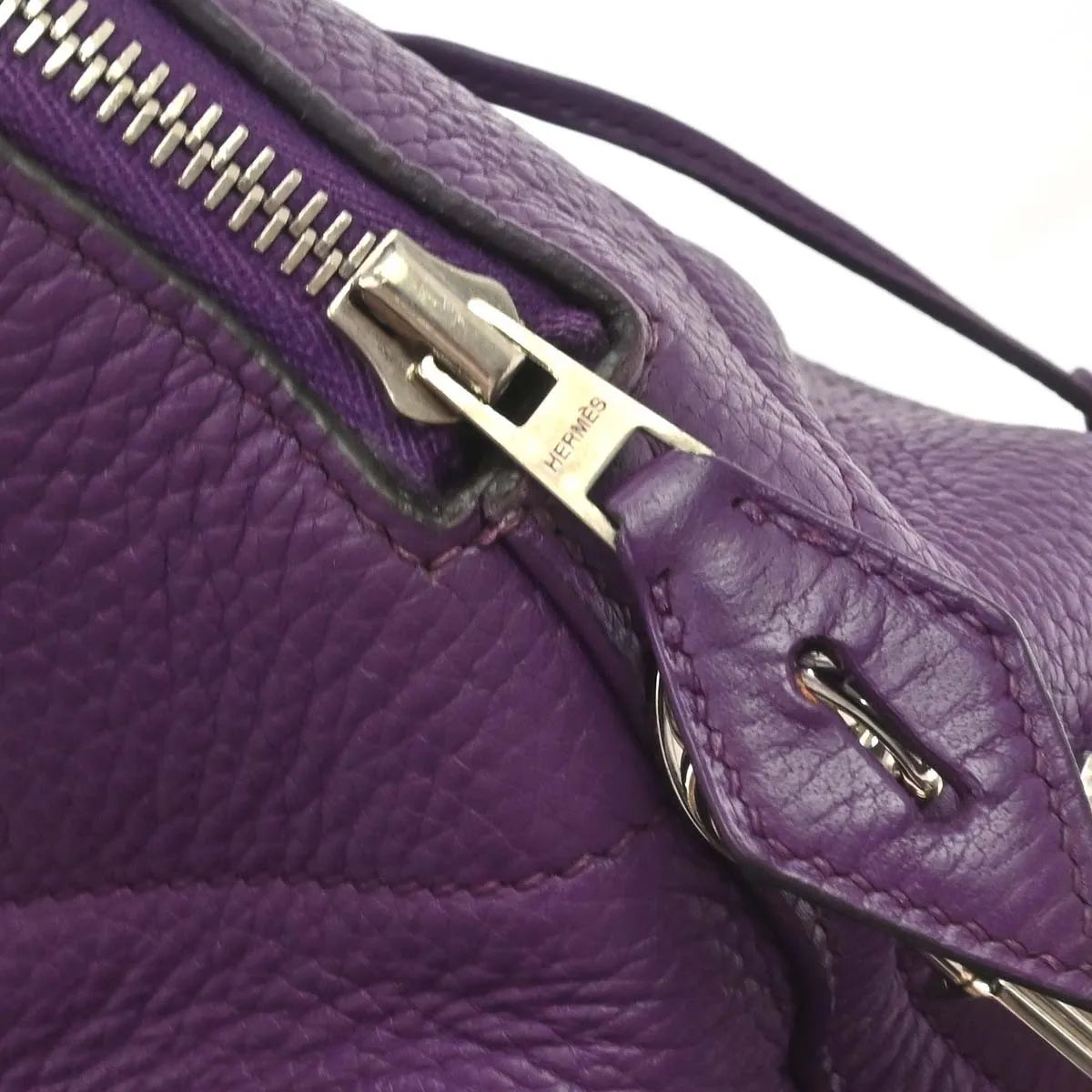 Hermes Bolide Taurillon Purple Leather Handbag (Pre-Owned)