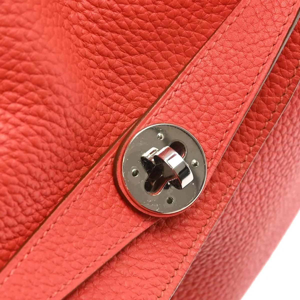 Hermes Lindy Clemence Red Leather Shoulder Bag Bag (Pre-Owned)