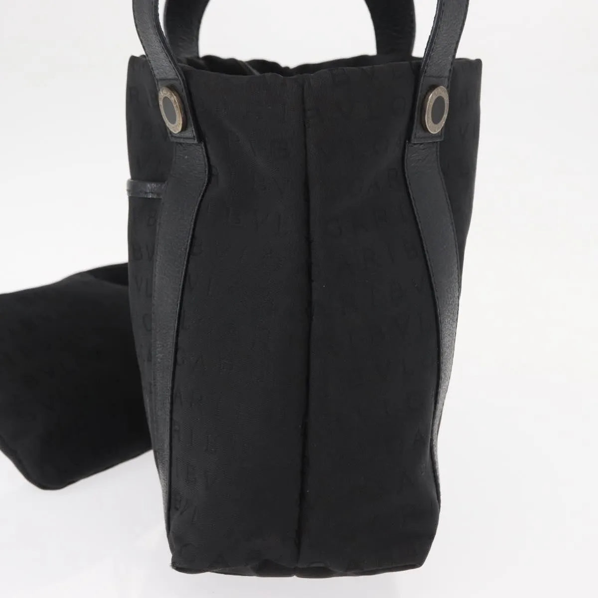 Bvlgari Logomania Canvas Black Canvas Tote Bag Bag (Pre-Owned)