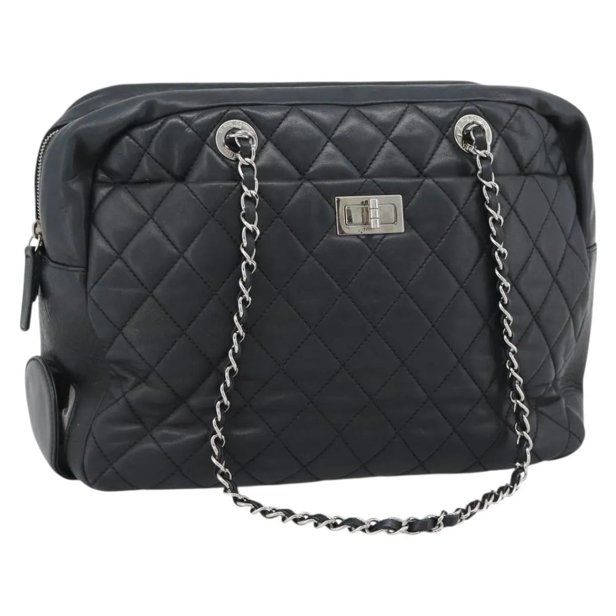 Chanel Reissue 2.55 Tote Quilted Calfskin Black Leather Handbag (Pre-Owned)