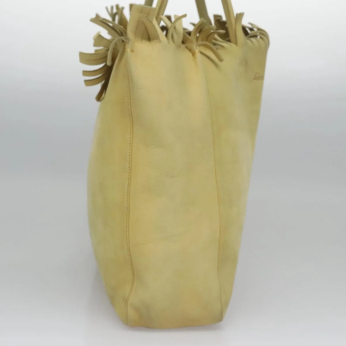 Salvatore Ferragamo Vintage Suede Yellow Suede Shoulder Bag Bag (Pre-Owned)