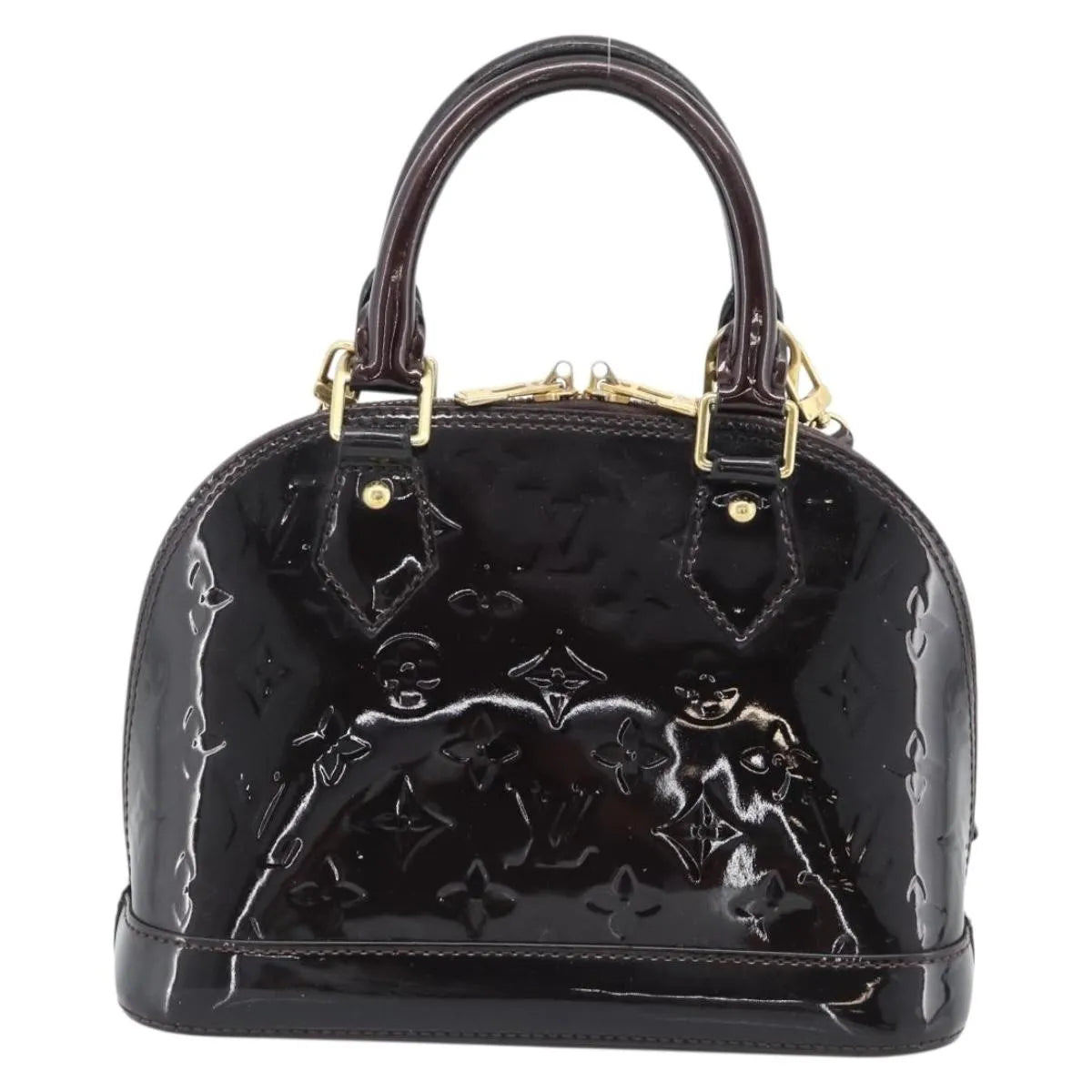 Louis Vuitton Alma Patent Leather Brown Patent_Leather Handbag (Pre-Owned)