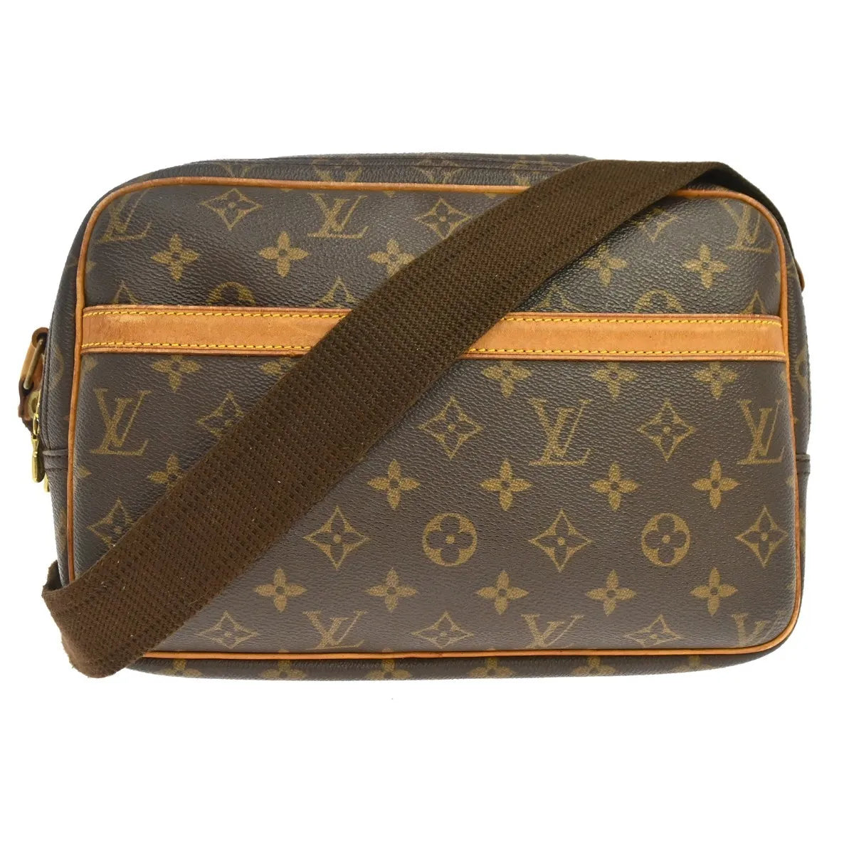 Louis Vuitton Reporter Monogram Canvas Brown Canvas Shoulder Bag Bag (Pre-Owned)