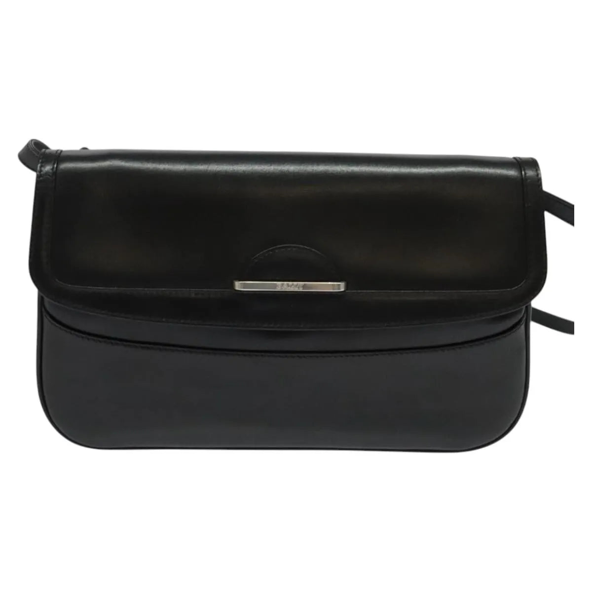Bally Vintage Shoulder Bag Leather Black Leather Shoulder Bag Bag (Pre-Owned)