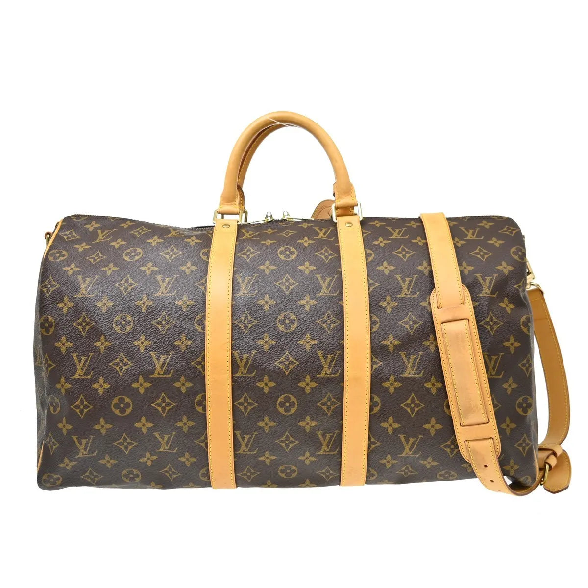 Louis Vuitton Keepall Bandouliere Monogram Canvas Brown Canvas Travel Bag Bag (Pre-Owned)