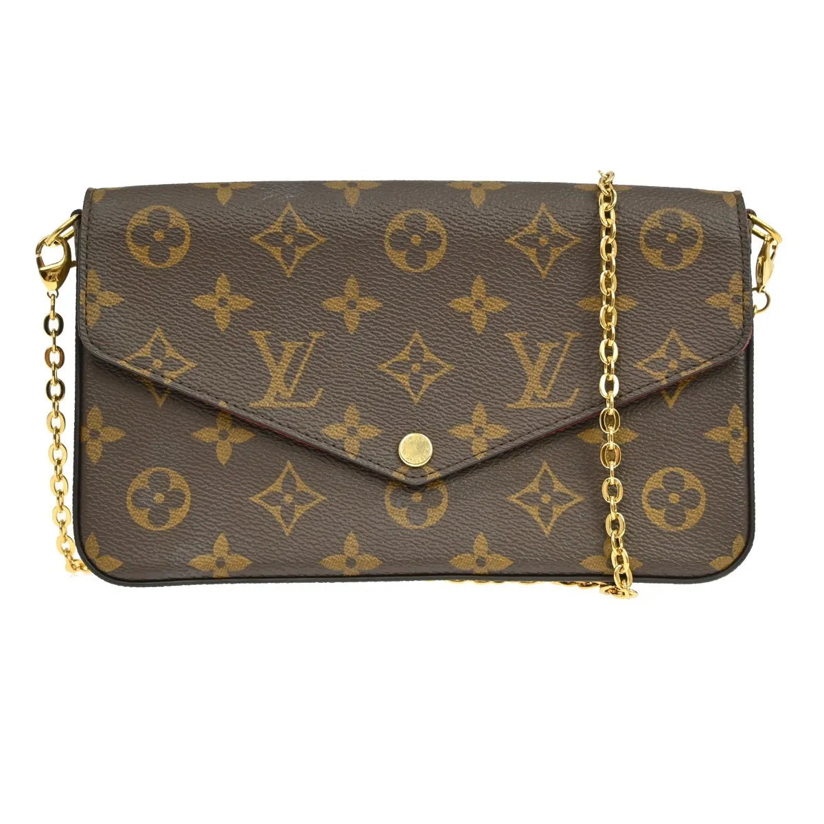 Louis Vuitton Pochette Felicie Monogram Brown Canvas Clutche & Pouche Bag (Pre-Owned)