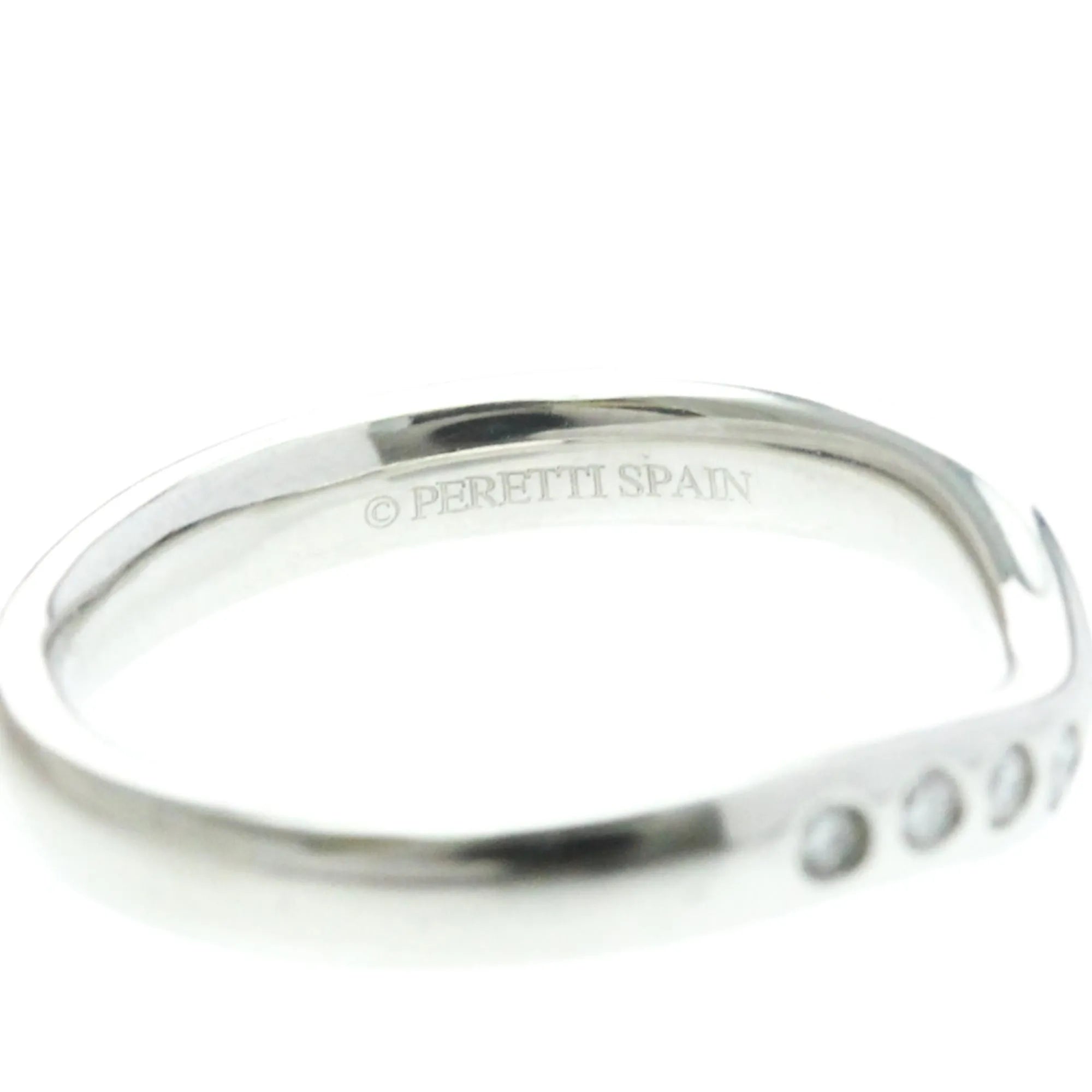 Tiffany & Co. Elsa Peretti Curved Wedding Band Platinum With Diamonds Silver Platinum Ring Jewelry (Pre-Owned)