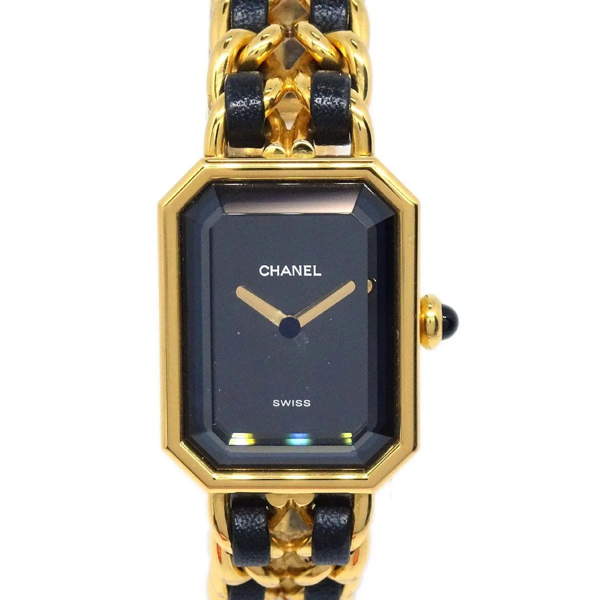 Chanel Premiere Rock Quartz Plated Metal And Leather Watch (Pre-Owned)