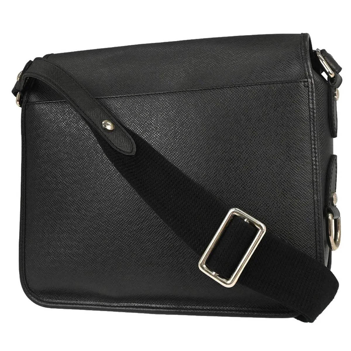 Louis Vuitton Andrei Messenger Taiga Leather Black Leather Shoulder Bag Bag (Pre-Owned)