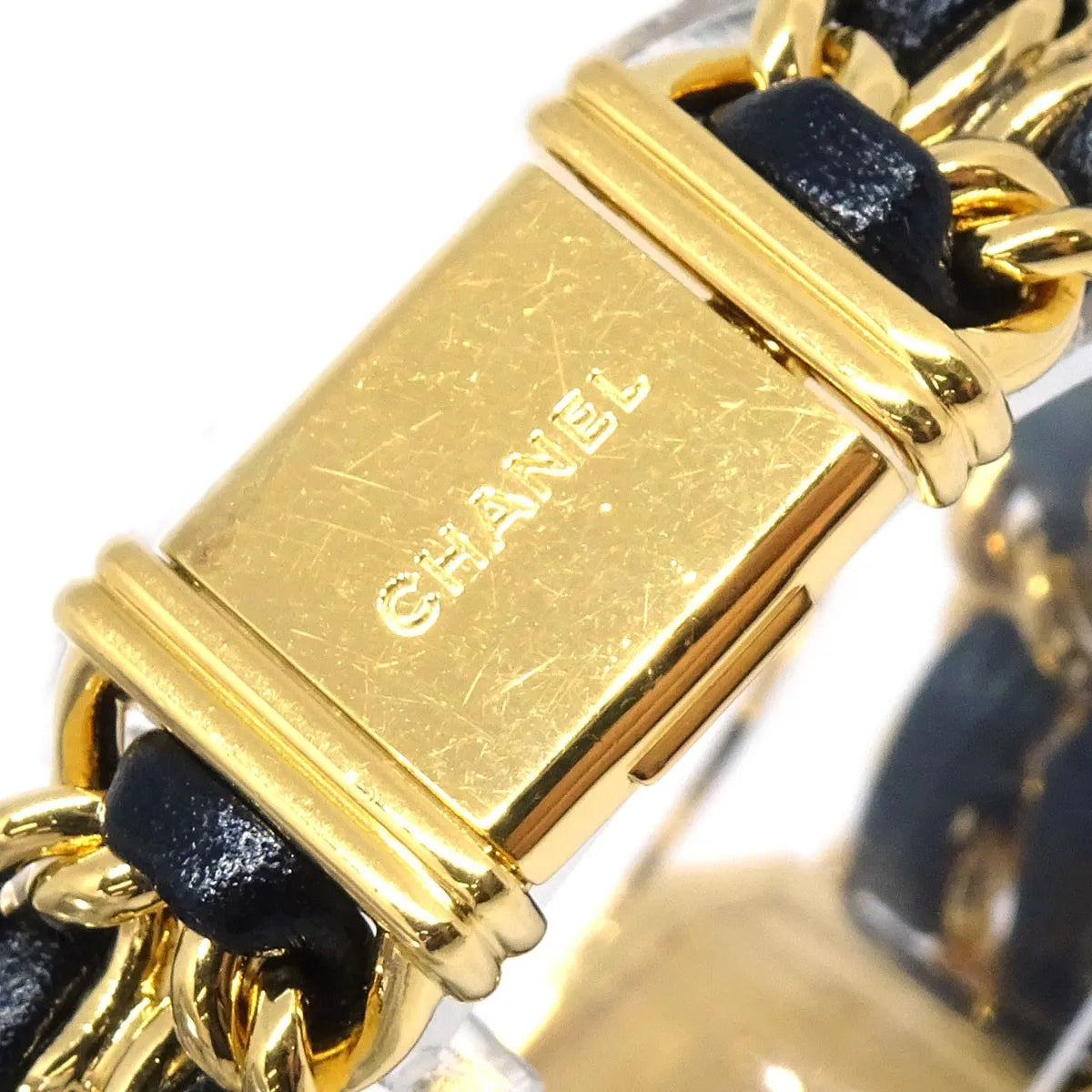 Chanel Premiere Rock Quartz Plated Metal And Leather Watch (Pre-Owned)