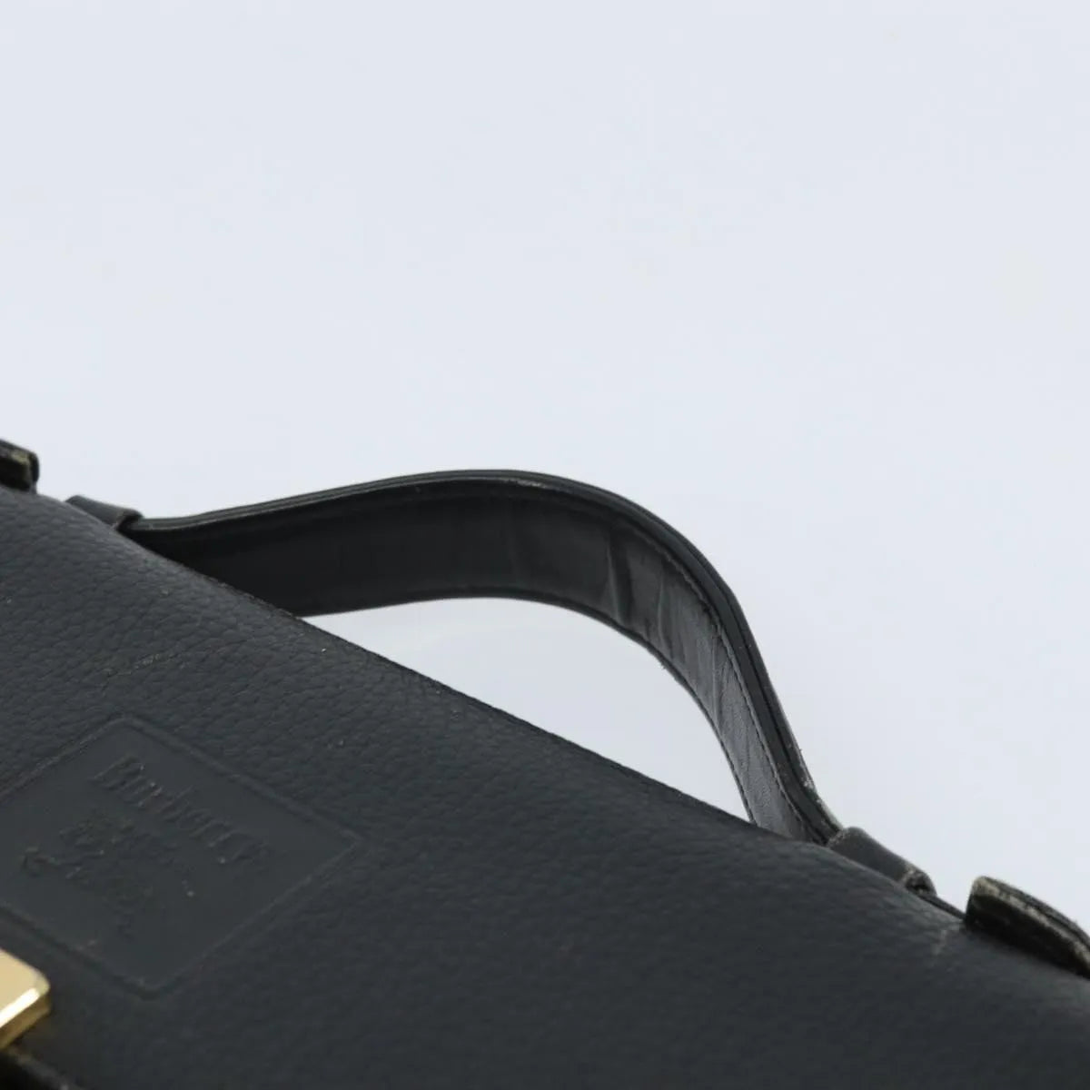 Burberry Vintage Leather Black Leather Briefcase Bag (Pre-Owned)