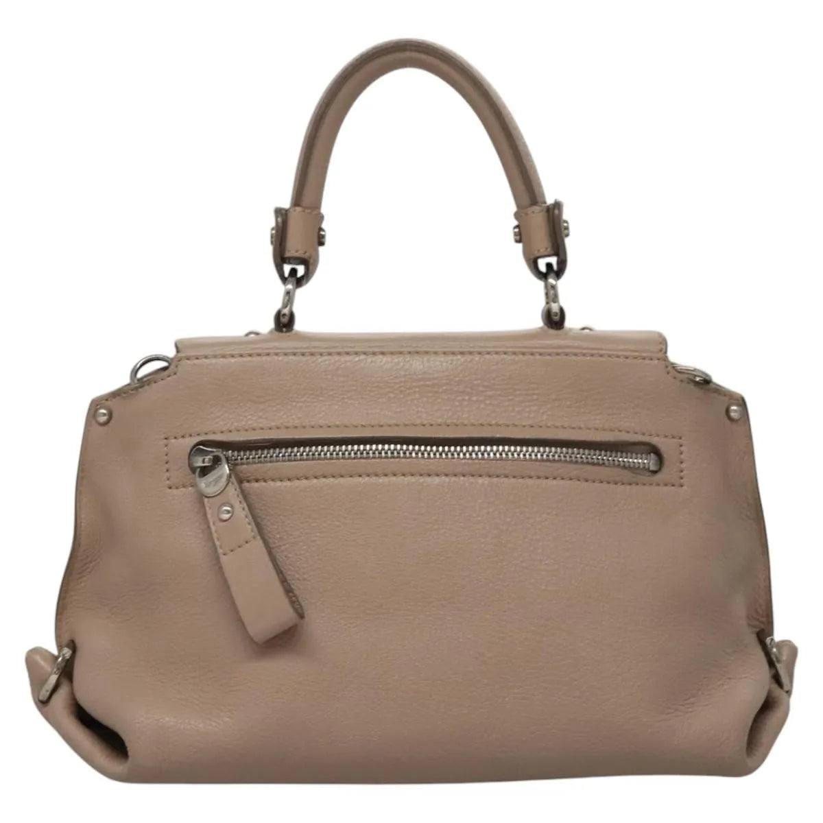 Salvatore Ferragamo Sofia Satchel Leather Beige Leather Handbag (Pre-Owned)