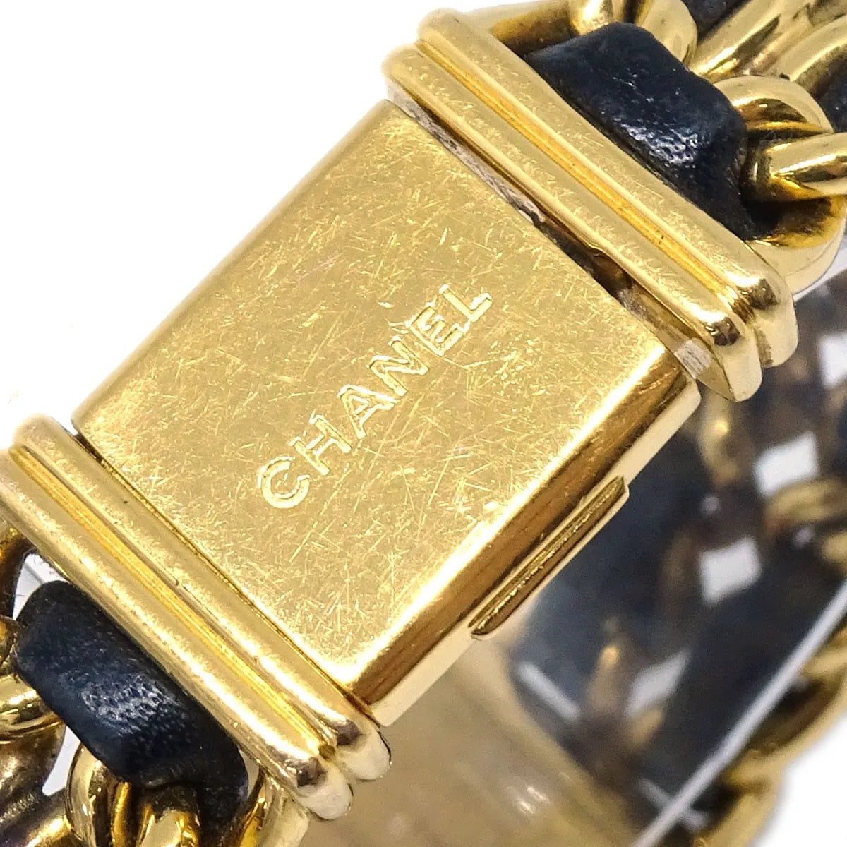 Chanel Premiere Rock Quartz Plated Metal And Leather Watch (Pre-Owned)