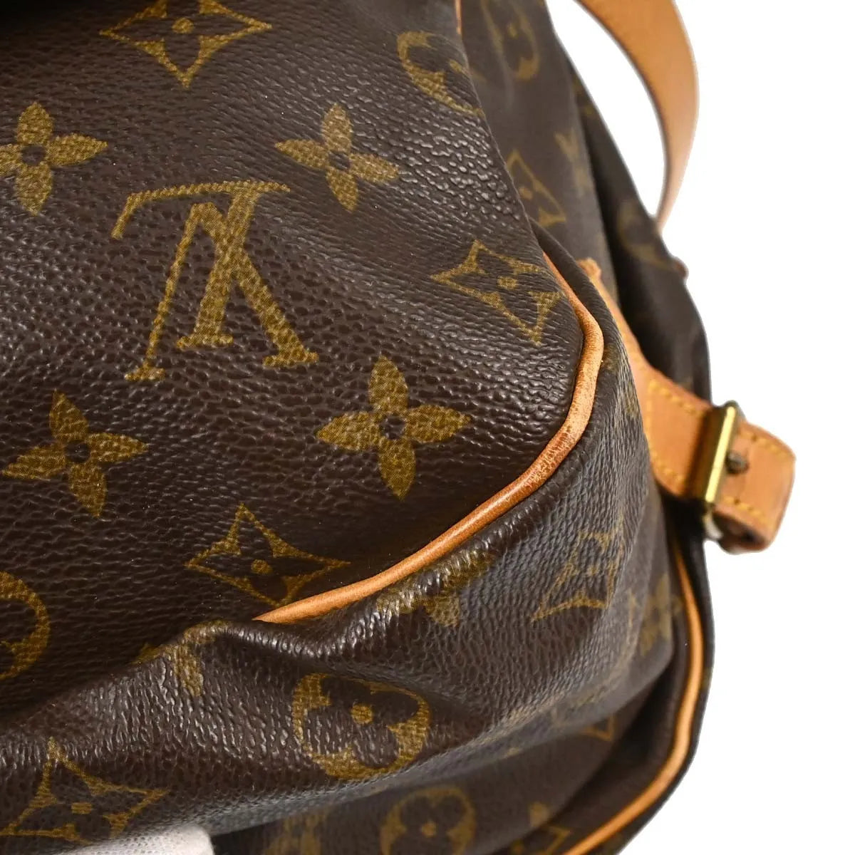 Louis Vuitton Saumur Monogram Canvas Brown Canvas Shoulder Bag Bag (Pre-Owned)