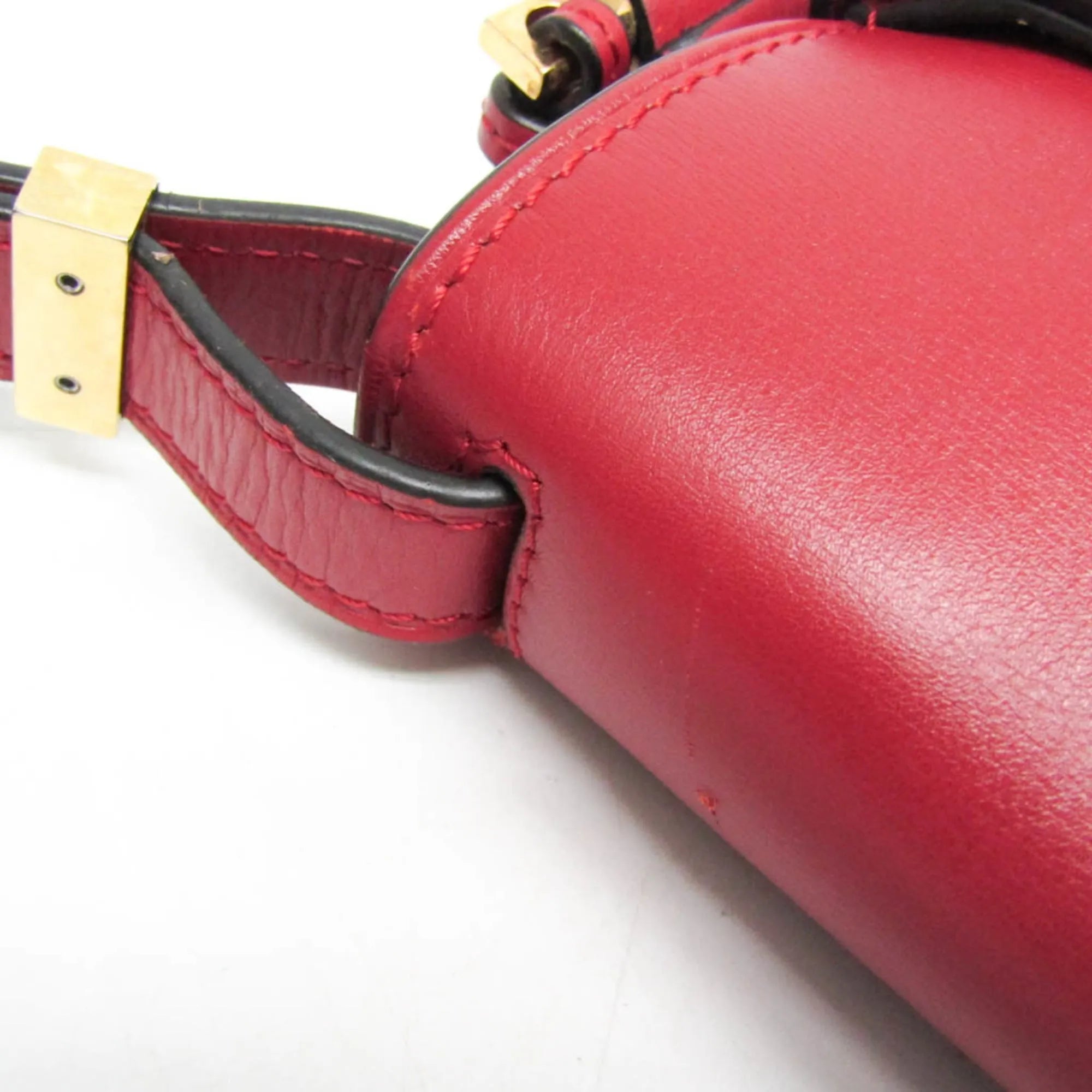 Loewe Metal Gate Leather Red Leather Shoulder Bag Bag (Pre-Owned)