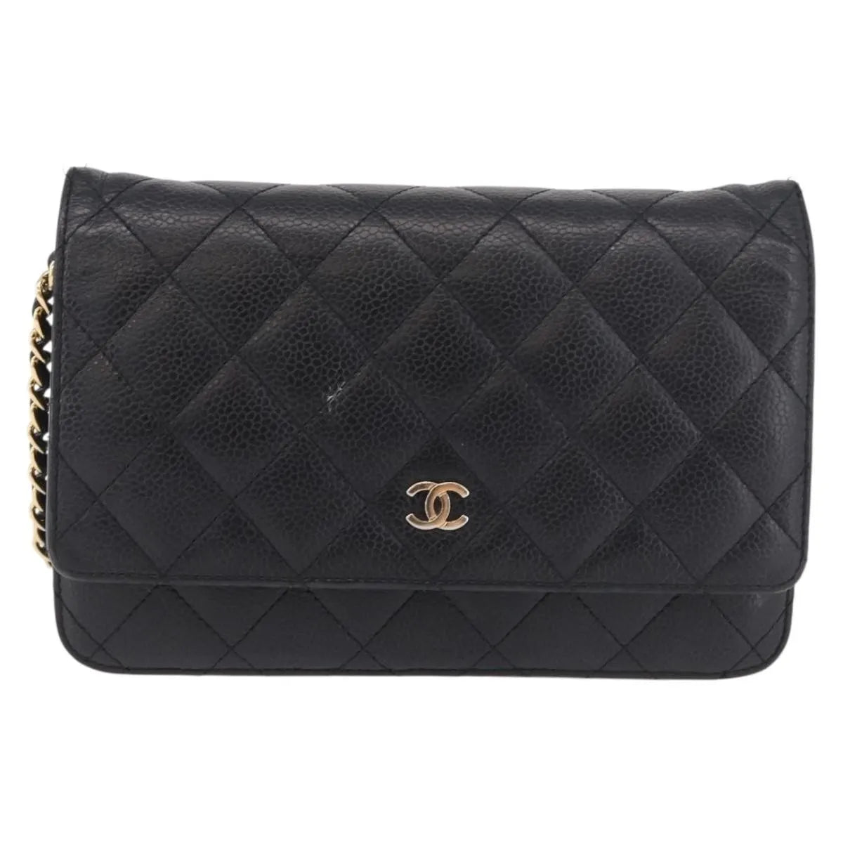 Chanel Chanel Matelassé Cuir Noir Black Leather Black Calfskin Shoulder Bag Bag (Pre-Owned)