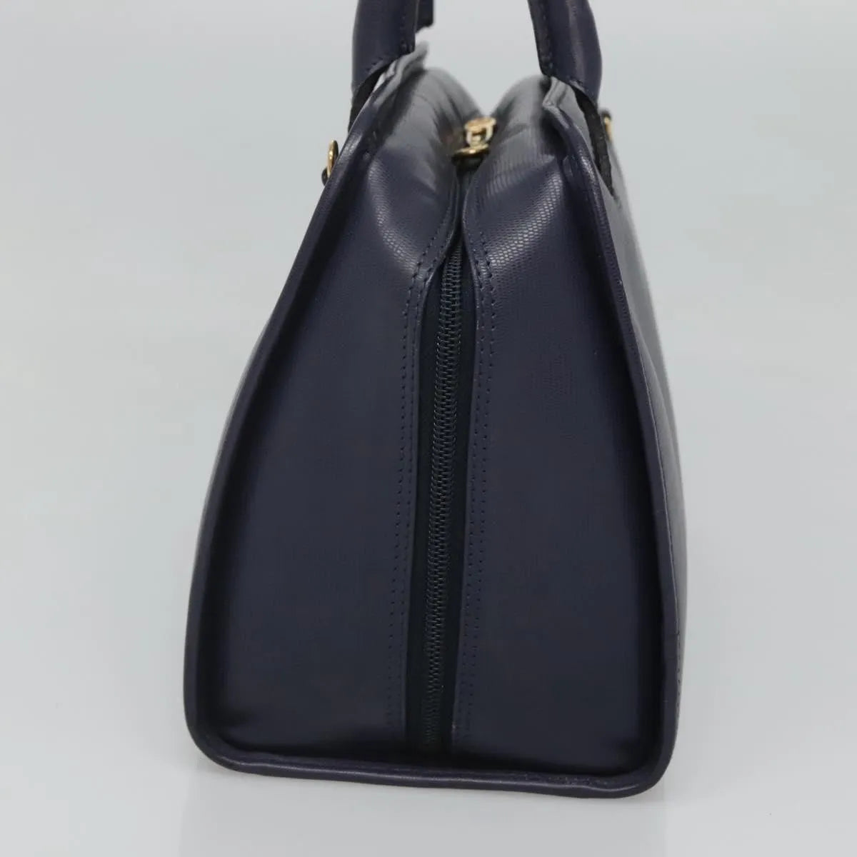 Celine Circle Logo Leather Blue Leather Handbag (Pre-Owned)