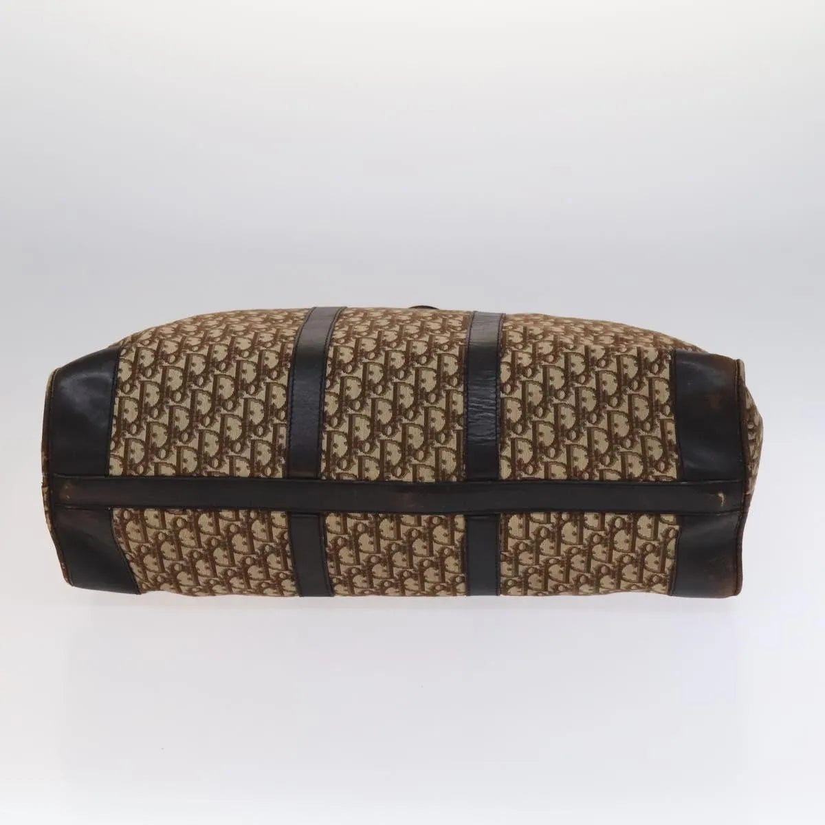 Christian Dior Vintage Trotter Boston Diorissimo Canvas Brown Canvas Handbag (Pre-Owned)