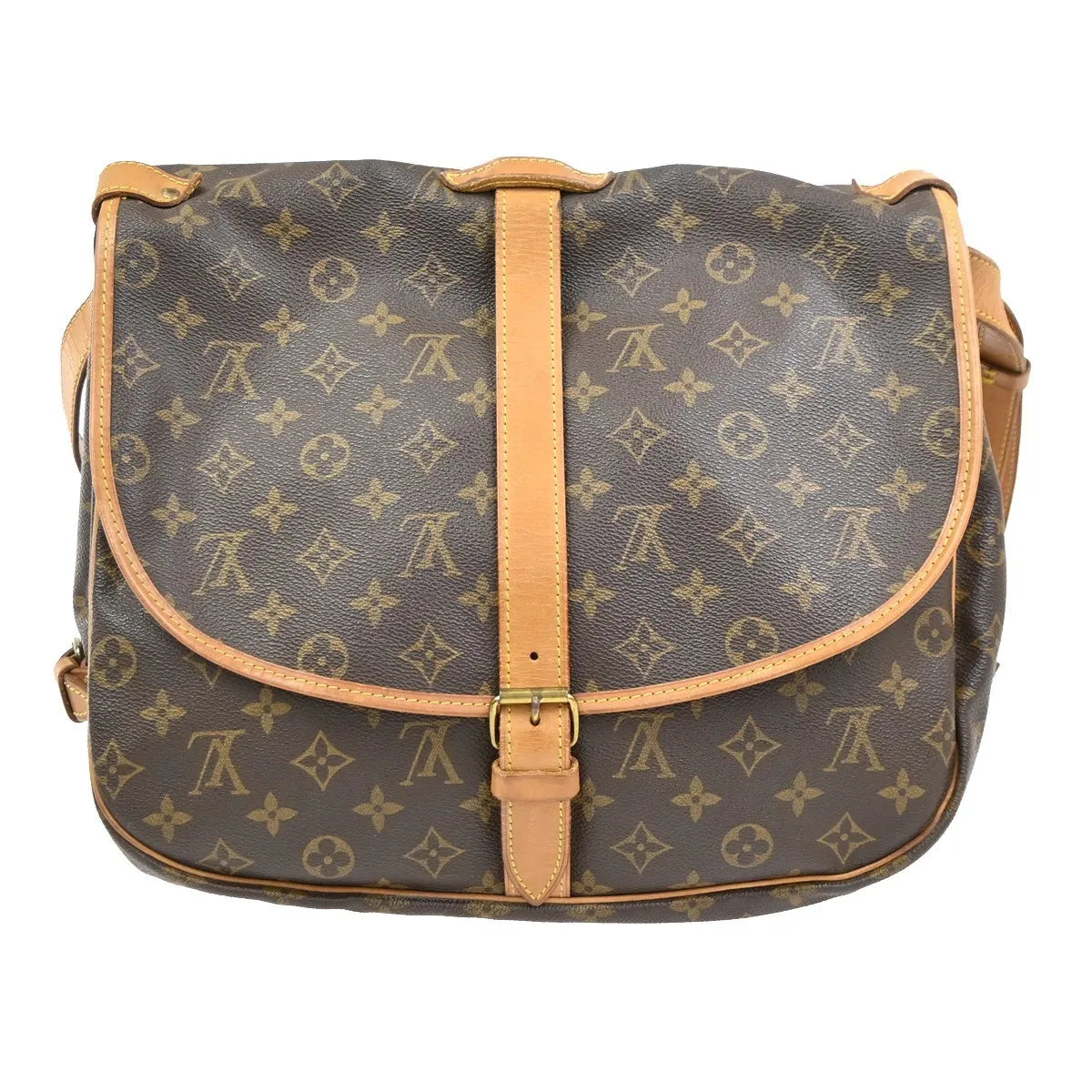 Louis Vuitton Saumur Monogram Canvas Brown Canvas Shoulder Bag Bag (Pre-Owned)