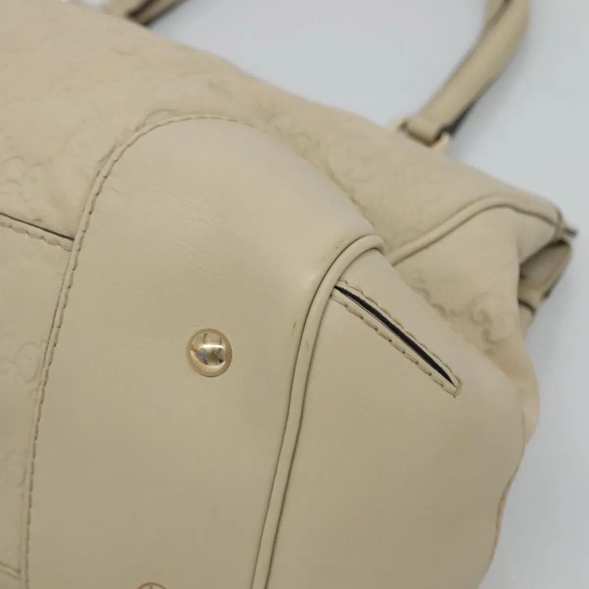 Gucci Mayfair Satchel Guccissima Leather Beige Leather Tote Bag Bag (Pre-Owned)