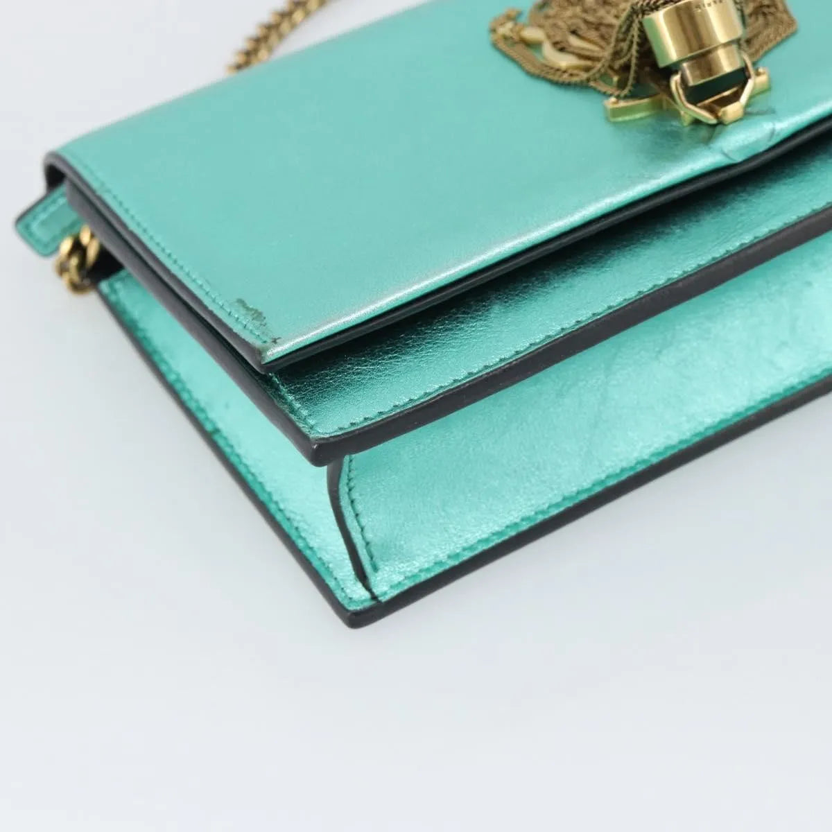 Saint Laurent Kate Leather Green Leather Shoulder Bag Bag (Pre-Owned)