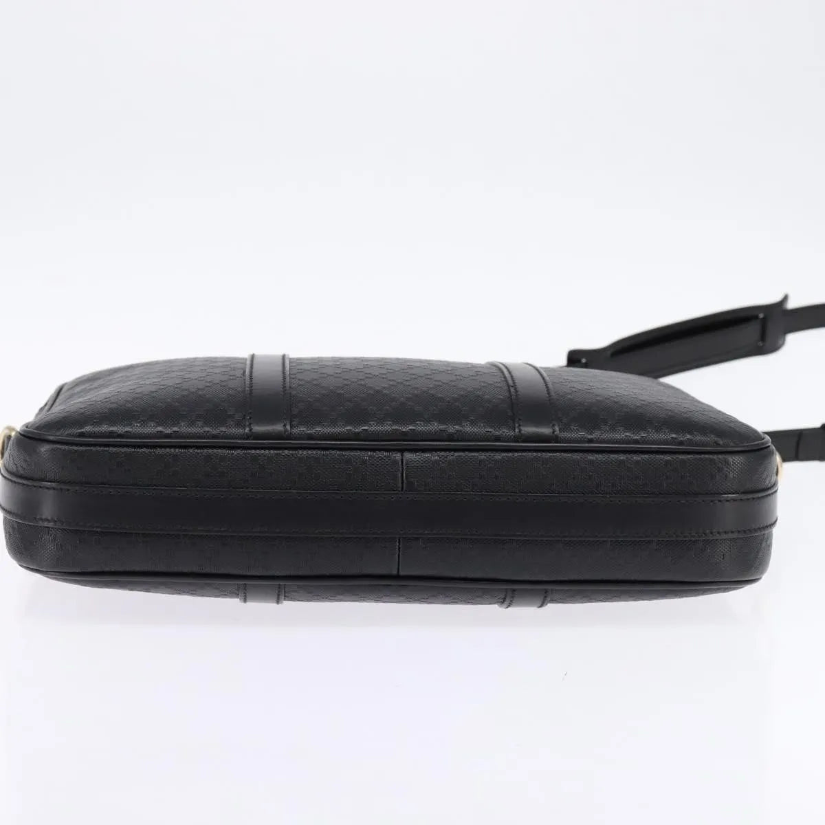 Gucci Bright Convertible Diamante Leather Black Leather Briefcase Bag (Pre-Owned)