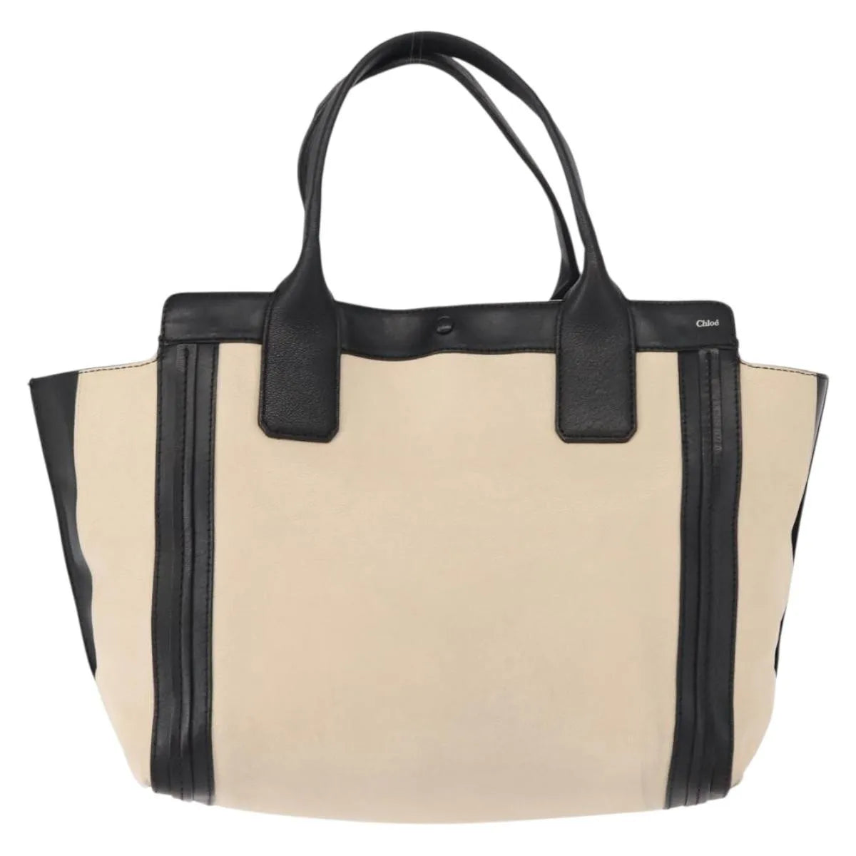 Chloe Alison East West Tote Leather Beige Leather Tote Bag Bag (Pre-Owned)