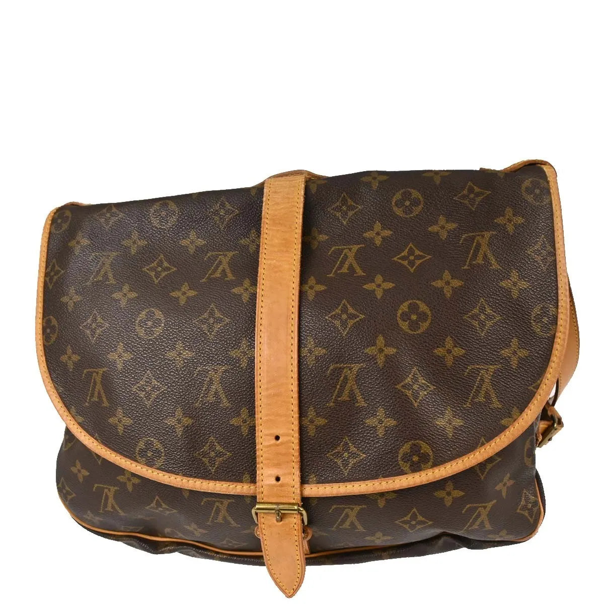 Louis Vuitton Saumur Monogram Canvas Brown Canvas Shoulder Bag Bag (Pre-Owned)