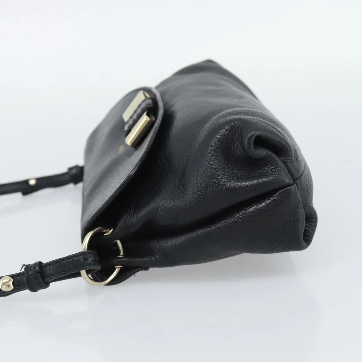 Chloe Lily Leather Black Leather Shoulder Bag Bag (Pre-Owned)