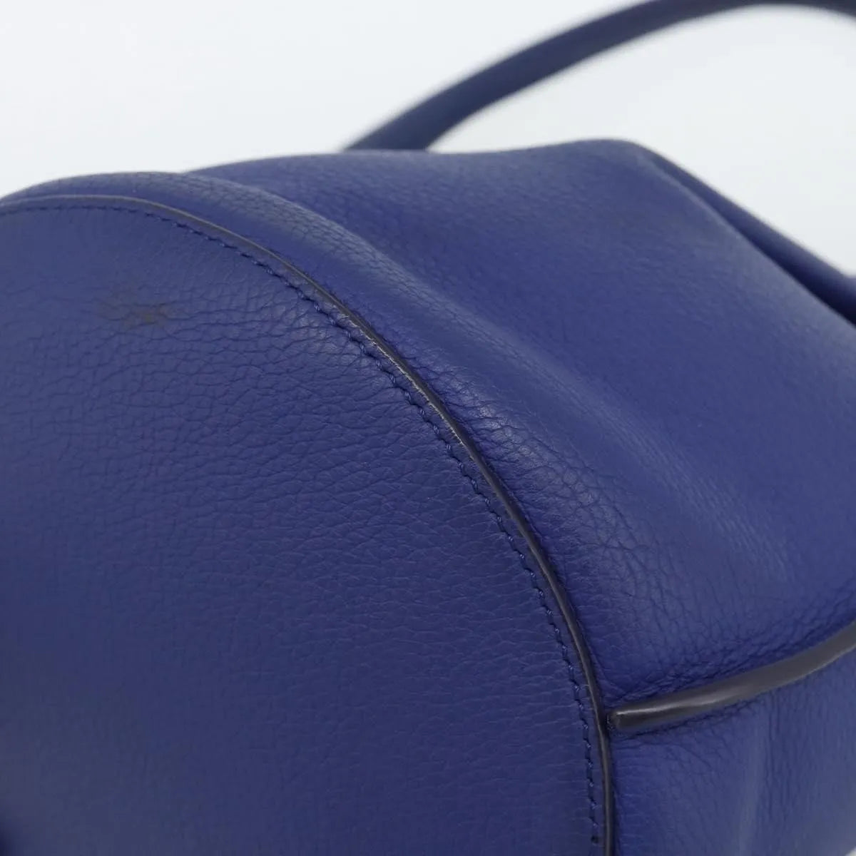 Celine Big Bag Bucket Leather Blue Leather Handbag (Pre-Owned)