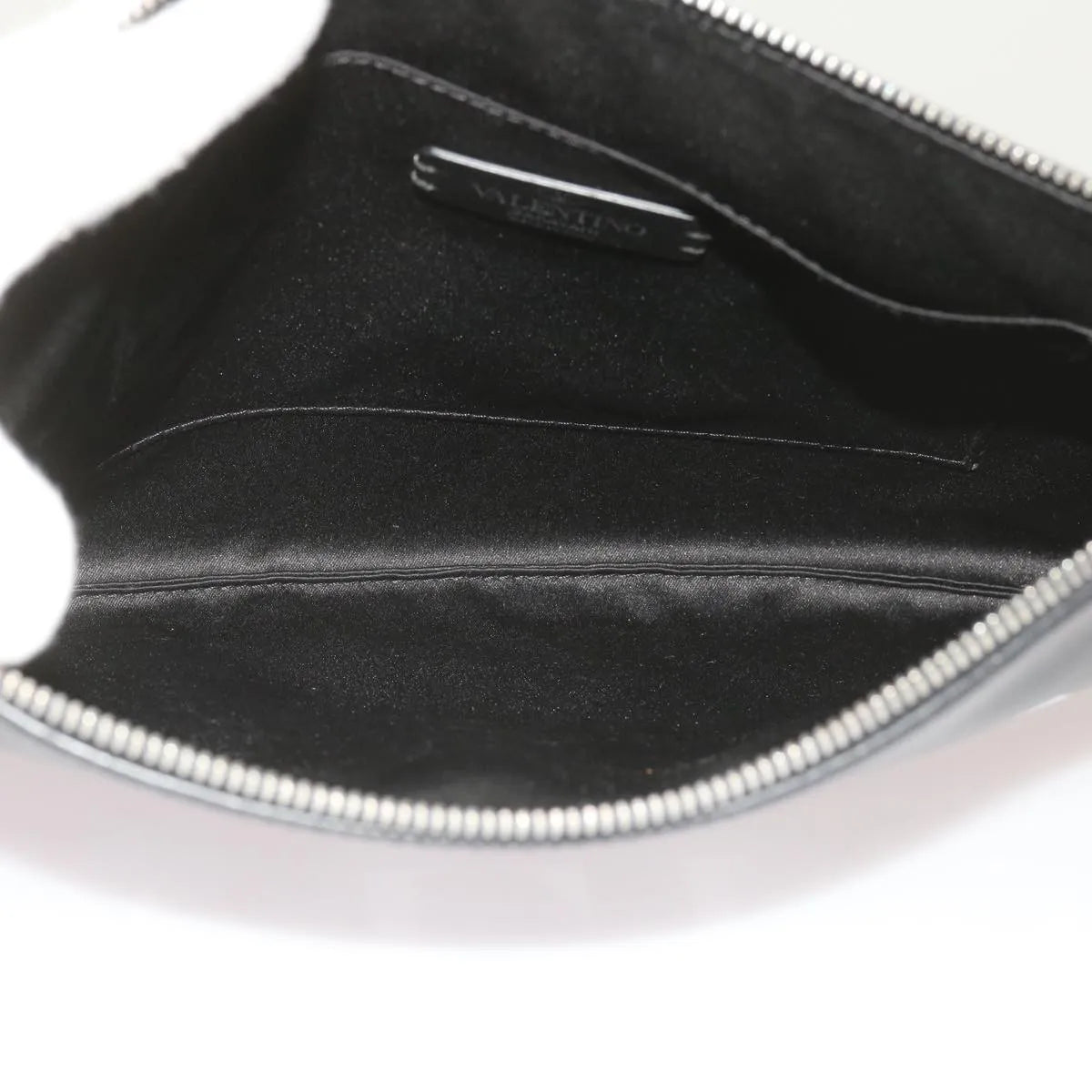 Valentino Garavani Vltn Wristlet Clutch Printed Leather Black Leather Clutche & Pouche Bag (Pre-Owned)