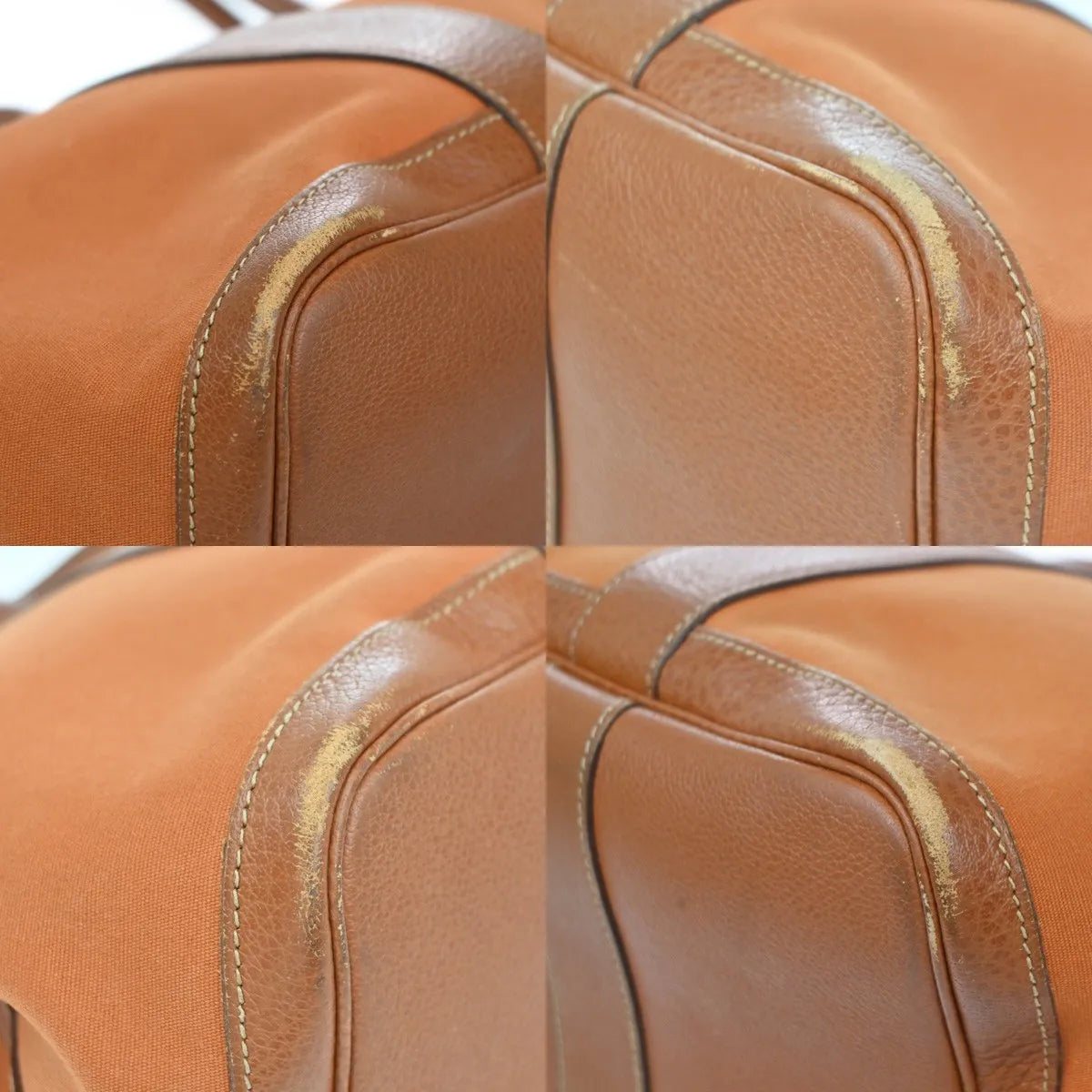 Hermes Garden Party Toile And Leather Orange Canvas Handbag (Pre-Owned)