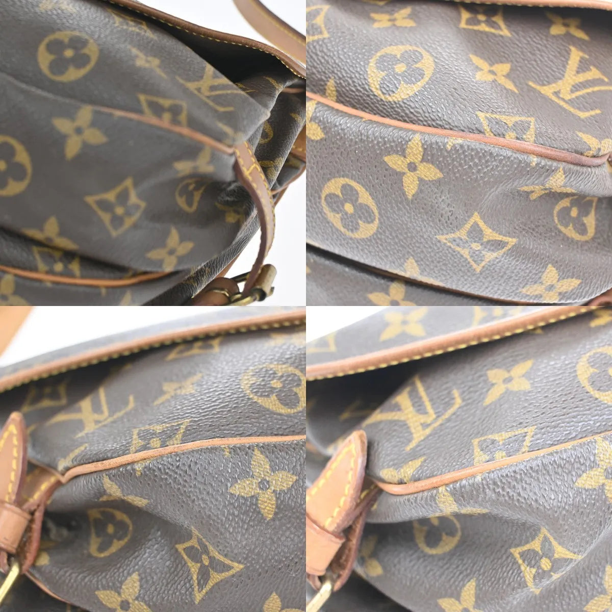 Louis Vuitton Saumur Monogram Canvas Brown Canvas Shoulder Bag Bag (Pre-Owned)