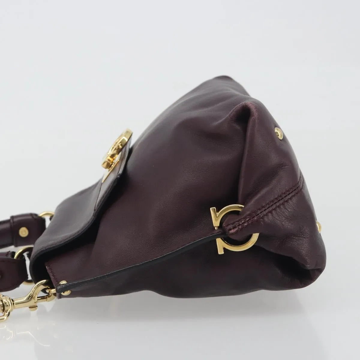 Salvatore Ferragamo Sofia Satchel Smooth Leather Purple Leather Handbag (Pre-Owned)